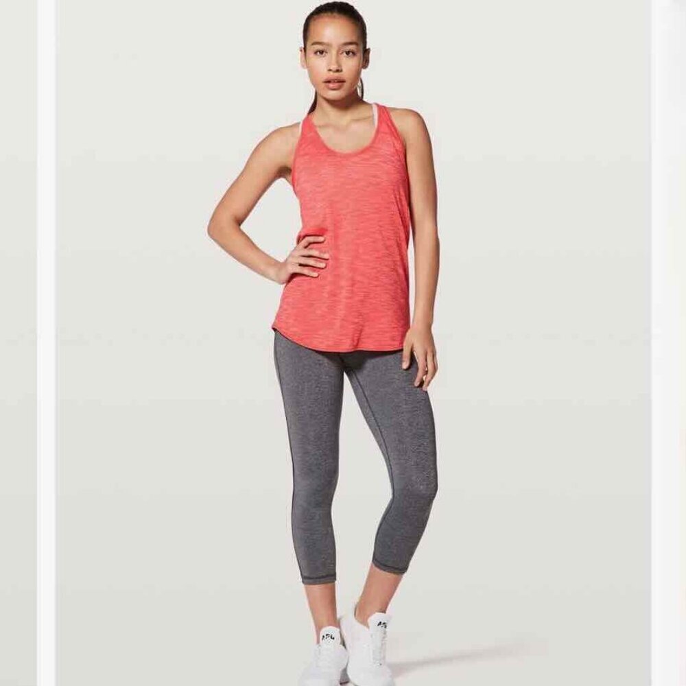 Lululemon Heathered Red Orange Essential Tank Top Womens Size 2